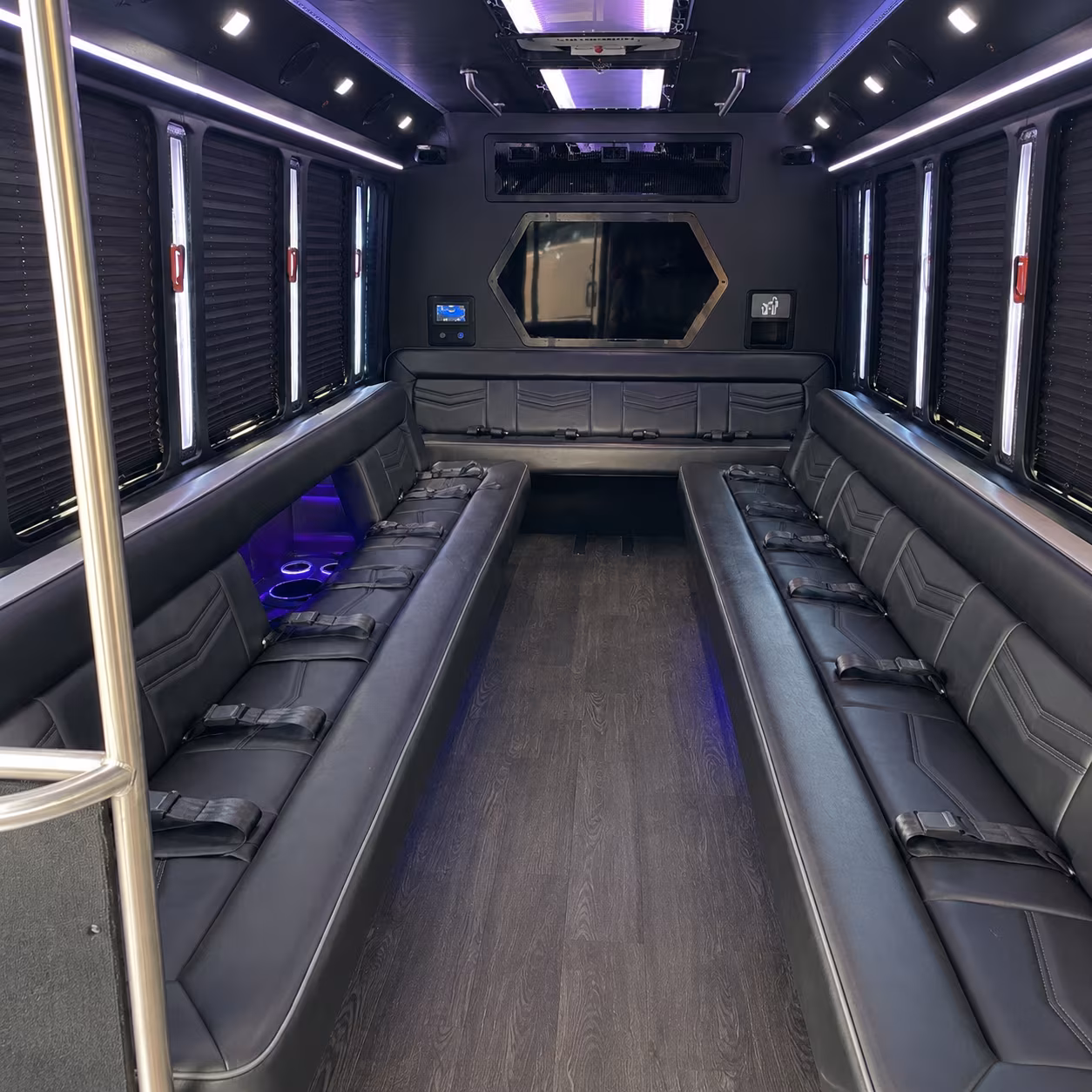 norfolk 18 passenger party bus interior
