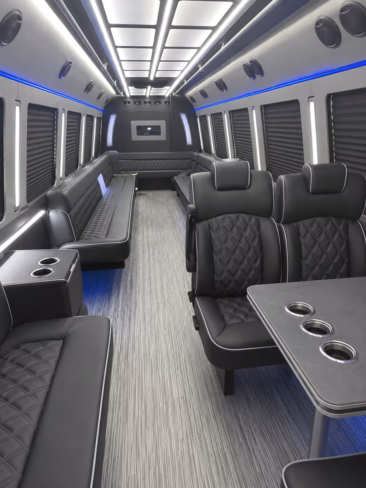 norfolk 25 passenger party bus inside