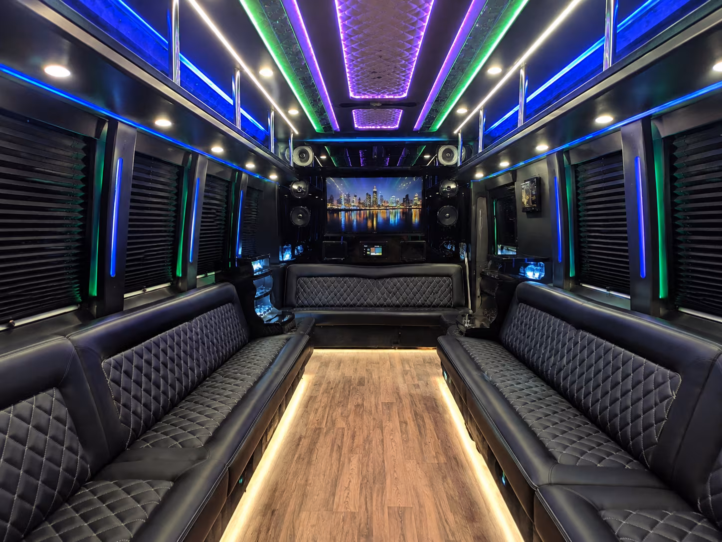 norfolk 25 passenger party bus interior