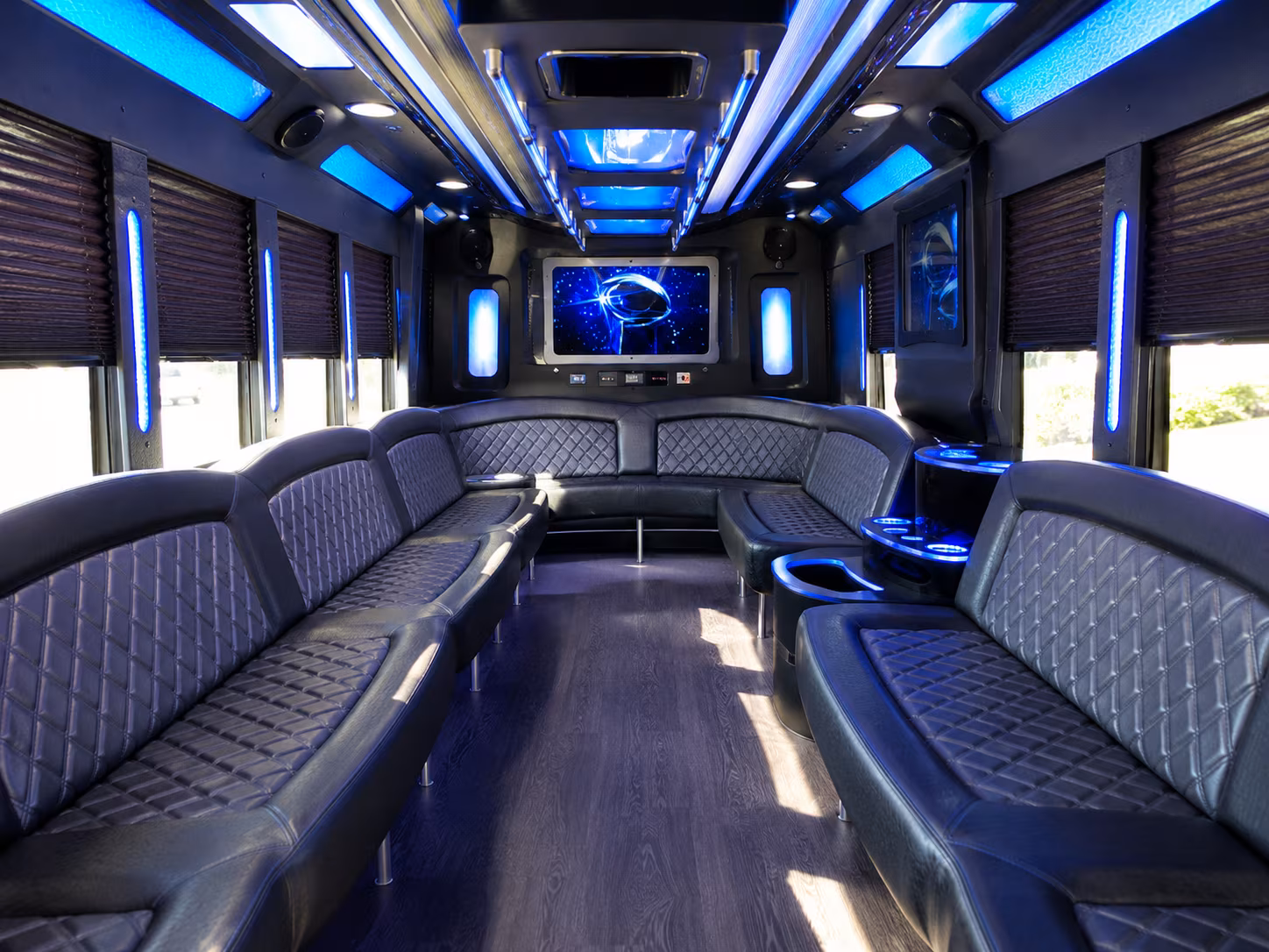 norfolk 28 passenger party bus inside