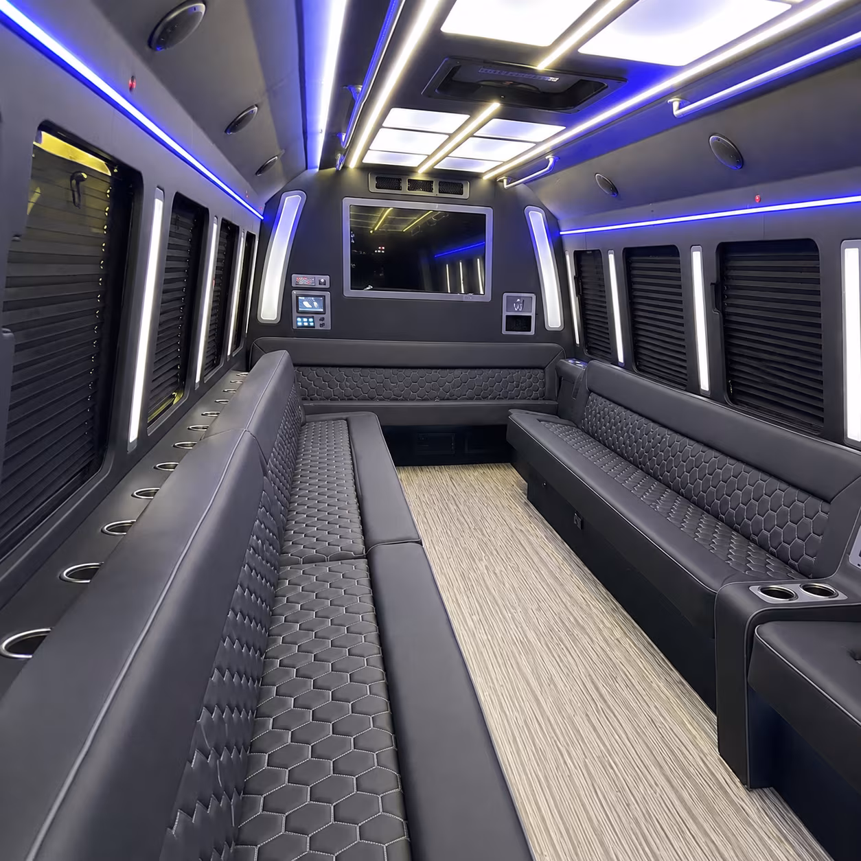 norfolk 40 passenger party bus inside